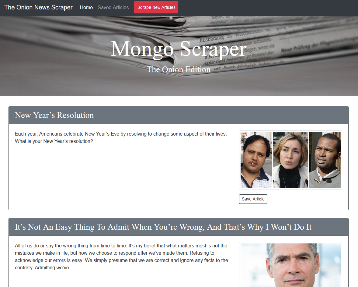 Mongo Scraper